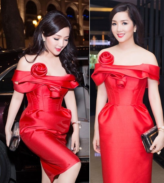 
Ở tuổi tứ tuần, Hoa hậu đền Hùng Giáng My dường như không hề kém cạnh bất kì đàn em nào từ vẻ ngoài cho đến phong cách thời trang. Chiếc váy dựng phom 3D với sắc đỏ nổi bật giúp Giáng My ăn gian tuổi thật khá hiệu quả.
