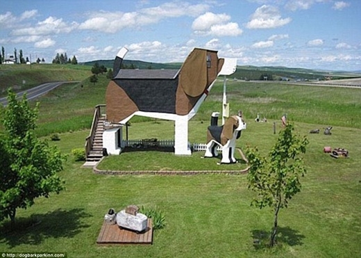 
Ngôi nhà với hình dạng “cưng chết người” này cao 4 mét 2. Ở gần đó, cặp đôi nghệ sĩ cũng xây dựng thêm một chú cún nhỏ và đặt tên là Toby. (Ảnh: Internet)