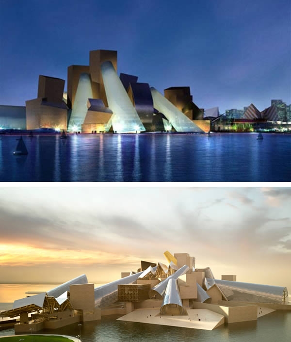 
Được kì vọng sẽ là “kì quan kiến trúc thế giới” với lối kiến trúc lạ mắt, tuy nhiên cuối cùng bảo tàng Guggenheim ở Abu Dhabi đã không được xây dựng. Thiết kế bởi kiến trúc sư người Mỹ Frank Gehry, bảo tàng khởi công năm 2011, dự kiến sẽ hoàn thành vào năm 2012 nhưng bị đình chỉ. Đến năm 2015, các cọc bê tông chôn xuống trước đó bị dỡ bỏ. Chưa biết khi nào dự án được khởi động trở lại. (Ảnh: Oddee)