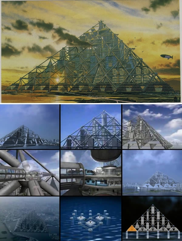 
Lấy ý tưởng từ kim tự tháp, người ta đã lên kế hoạch xây dựng tòa nhà tại vịnh Tokyo, Nhật Bản. Dự kiến, tòa nhà có thể chứa được tới 750.000 người và là công trình nhân tạo lớn nhất hành tinh (cao 2.004 mét). Các vật liệu siêu nhẹ đã được tính đến, tuy nhiên dự án vẫn đang bị để ngỏ. (Ảnh: Oddee)