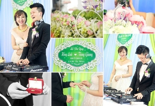
Hình ảnh độc đáo trong lễ cưới của Tùng Giang - Hồng Linh. (Ảnh: Internet)