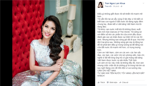 Lan Khuê khóc cạn nước mắt khi bị đối xử bất công tại Miss World - Tin sao Viet - Tin tuc sao Viet - Scandal sao Viet - Tin tuc cua Sao - Tin cua Sao