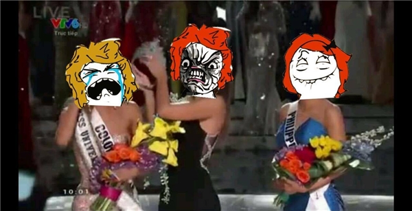Té ngửa trước loạt ảnh chế hài hước về sự cố của Miss Universe 2015