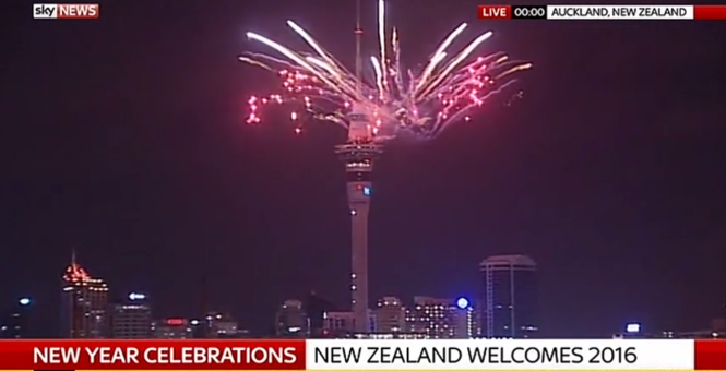 
Màn pháo hoa mừng năm mới tại New Zealand. (Ảnh: Internet)