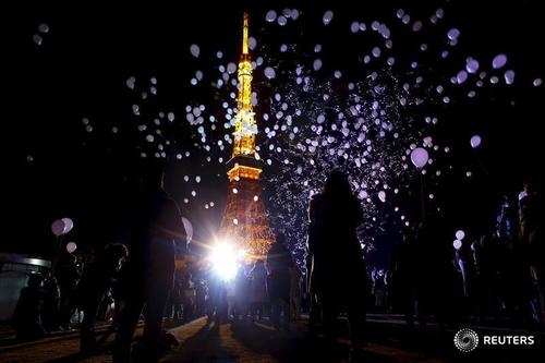 
Không bắn pháo hoa như các nước phương Tây, Nhật Bản lựa chọn thả bóng bay để chúc mừng năm mới. (Ảnh: Internet)