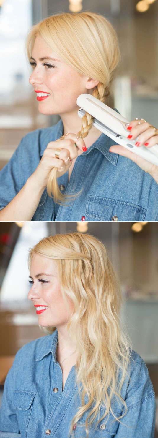 
Bạn có thể thắt tóc lại và sử dụng máy kẹp để giữ nếp tóc. (Ảnh: buzzfeed)