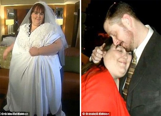 
Năm 2013, cô đính hôn với bạn trai Parker Clack, và chuẩn bị một bộ váy cưới dài đến 41m vải. (Ảnh: Daily Mail)