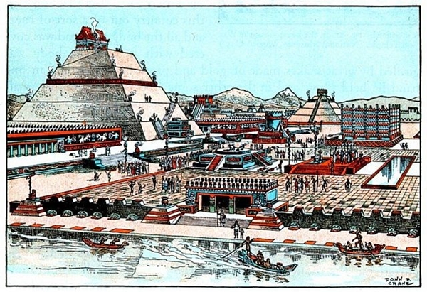 
Các hoàng đế Aztec xây dựng cung điện của họ tại thủ đô Tenochtitlan thường nằm gần các ngôi đền. Theo đó, cung điện được xây dựng bằng những phiến đá lớn. Cung điện gồm có 50 phòng và bên trong có các khu vườn, hồ nước...