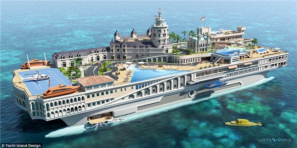
Streets of Monaco mang dáng dấp của một con tàu sân bay hơn là một du thuyền do mô phỏng theo kiểu thiết kế sang trọng của tàu sân bay. (Ảnh: Daily Mail)