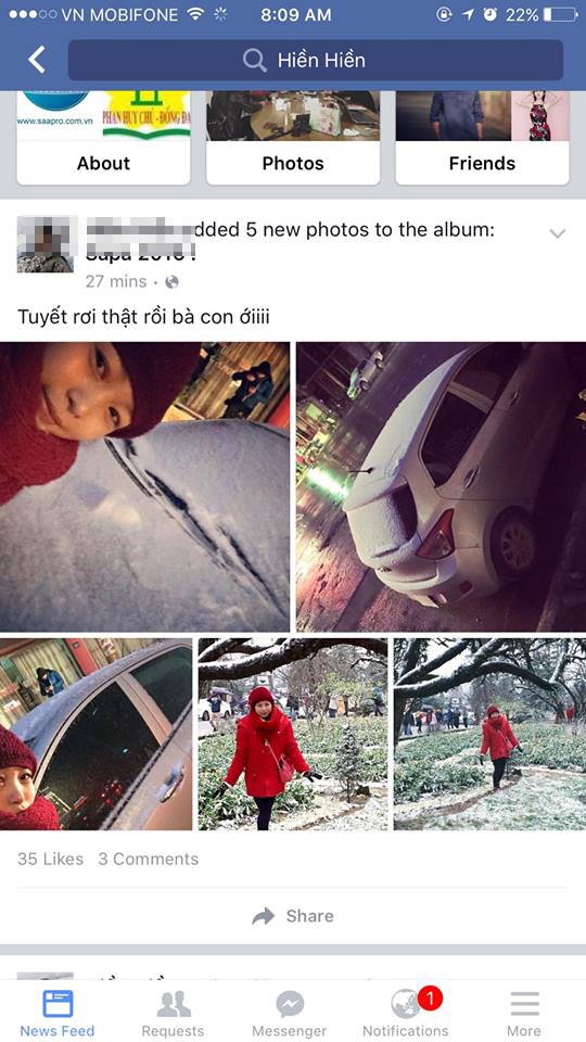 Tràn ngập ảnh tuyết rơi trên mạng xã hội
