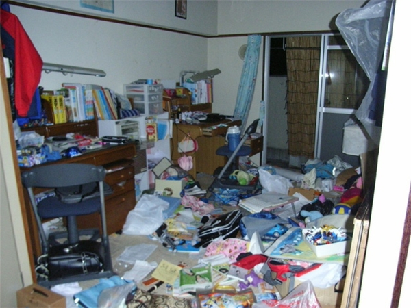 
Sau nhiều năm sống trong đống lộn xộn, tháng 7/2011, một ông bố hai con đã lập blog và đăng hình căn nhà ngập tràn rác rưởi của mình lên để tự khiến mình xấu hổ mà đi dọn dẹp.