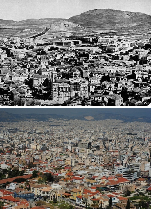 
Athens, Hy Lạp (1860 - 2014) (Ảnh: Bright Side)