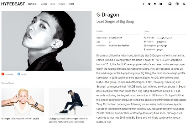 G-Dragon lọt top 100 nhân vật ảnh hưởng nhất thế giới