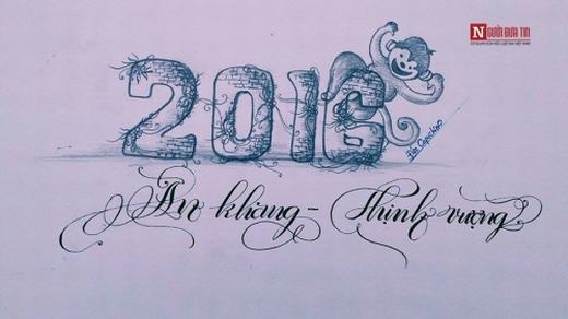 Hình ảnh chúc mừng năm mới 2016 bằng chữ đẹp như in của chàng 9X