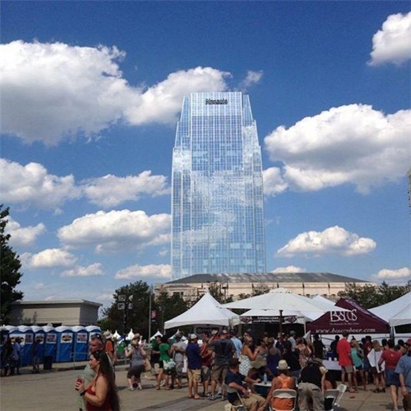 
Tòa nhà tại Nashville, Mỹ như hòa vào bầu trời với hàng loạt cửa kính phản chiếu cỡ bự.