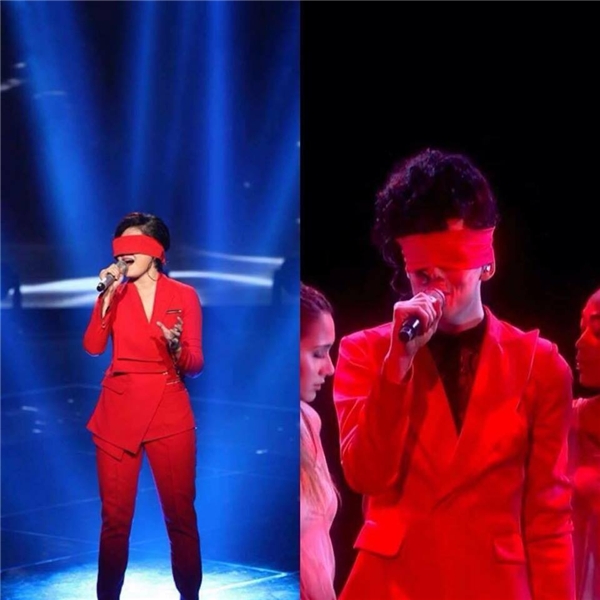 Nghi án "đạo" concept biểu diễn giữa Vicky Nhung (trái) và thí sinh Jordan Gray (phải) của The Voice UK 2016.