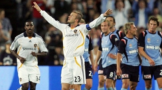 
David Beckham trong trận giao hữu năm 2007.