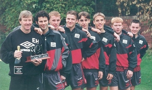 
Sir Alex và thế hệ vàng năm 1992 của Manchester United. Ảnh: Internet.