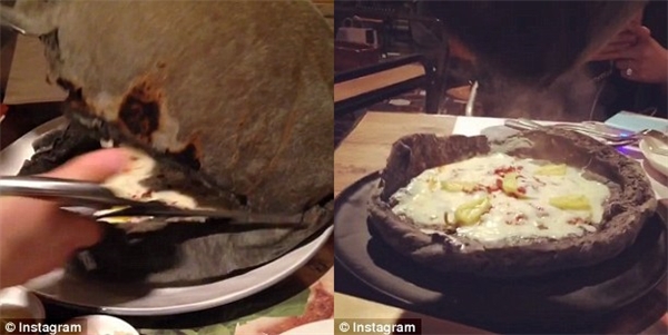 
Và phần đế phẳng chính là chiếc pizza ngon lành vừa được làm chín do nhiệt độ cao. (Ảnh: Instagram)