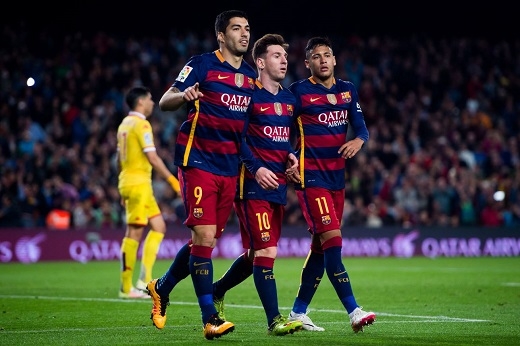 
Bộ ba Messi - Suarez - Neymar đang nắm giữ 90% sức mạnh của Barcelona.