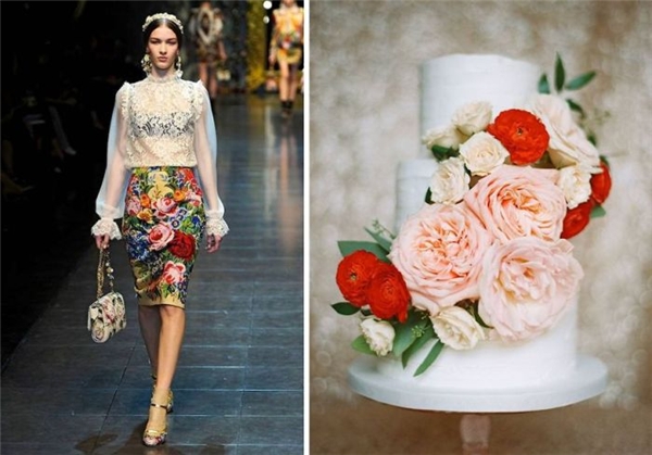 
Một thiết kế đầy màu sắc của Dolce and Gabbana được ví von với món bánh sinh nhật cầu kì, tinh tế.