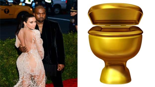 
Đám cưới của Kanye West và Kim Kardashian có tổng chi phí 3 triệu đô (66 tỷ đồng), riêng tiền hoa đã là 136.000 đô (3 tỷ đồng). Họ còn tậu hẳn 4 chiếc bồn cầu toilet mạ vàng có giá 767.000 đô (17 tỷ đồng).
