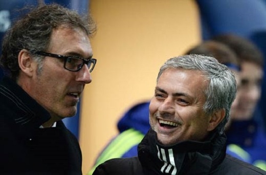 
Jose Mourinho (phải) có thể thay thế Laurent Blanc tại PSG