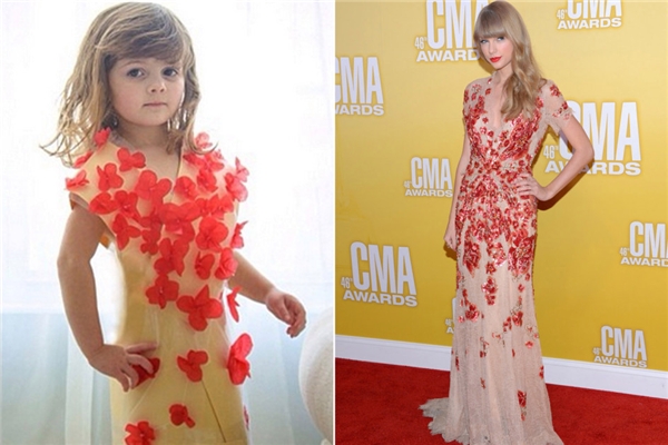 
Chiếc đầm dạ hội đính hoa cua Jenny Packham mà Taylor Swift diện cũng được Keiser phù phép lại. (Ảnh: Internet)