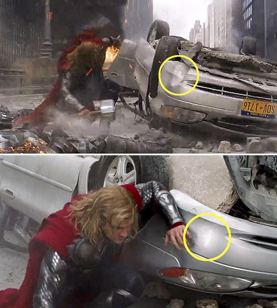 
Chiếc xe hơi trong phim siêu anh hùng cũng có năng lưc tự chữa lành. Hẳn đây cũng là siêu xe rồi! (Ảnh: Internet)