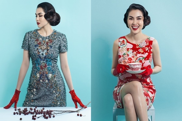 
Nữ diễn viên Tăng Thanh Hà khá thành công trong việc lựa chọn mốt tóc cổ điển đi kèm váy áo thanh lịch, sang trọng.