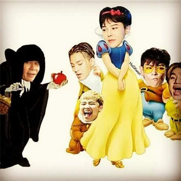 
"Công chúa G-Dragon và 4 chú lùn" còn mụ phù thủy là bố Yang.