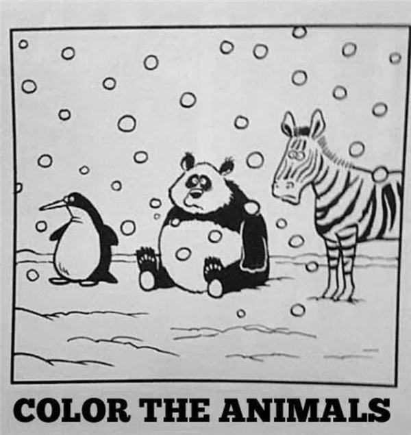 
Khi cô giáo bảo tô màu lên những con vật này.