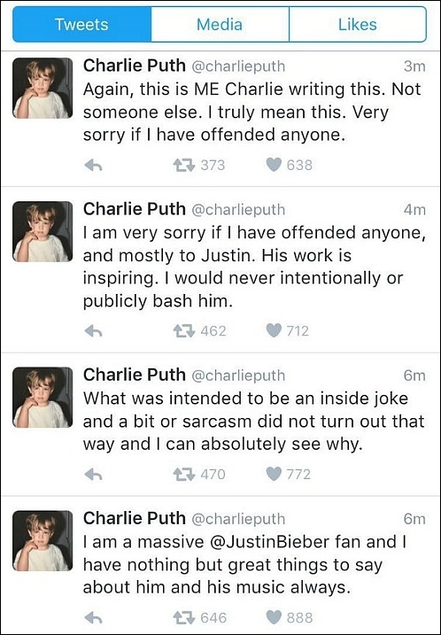 
Charlie rối rít xin lỗi Justin.