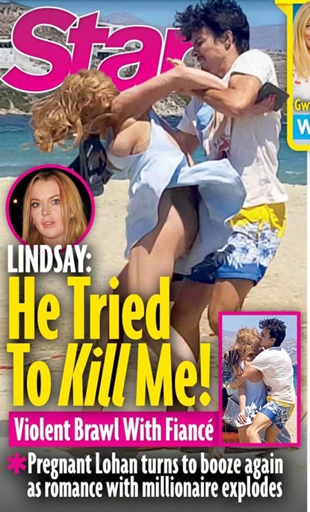 
Tạp chí Star gây sốc khi đăng tải hình ảnh Lindsay Lohan bị bạn trai bạo hành lên trang nhất.