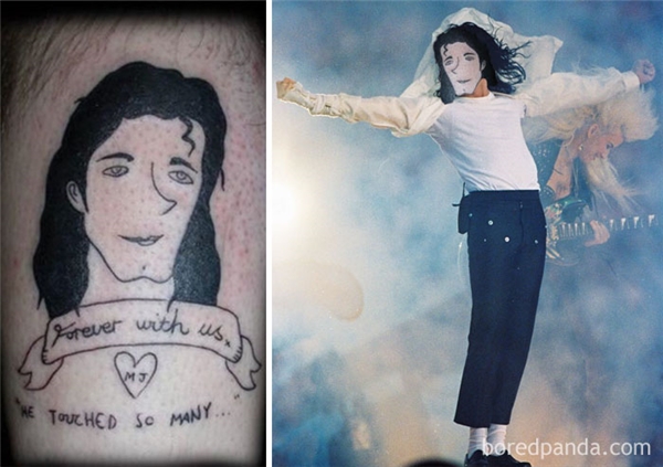 
Michael Jackson có khi sống lại để mắng tên đã làm chiếc hình xăm này mất thôi.