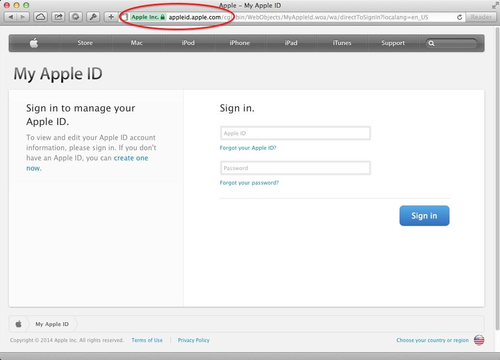
Trang web chính thức của Apple có đóng dấu EV Certificate trên thanh địa chỉ. (Ảnh: internet)