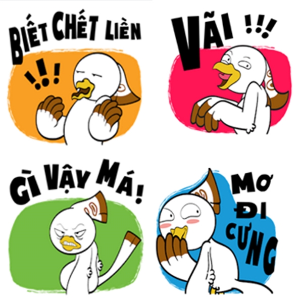 
Chin & Su còn gây ấn tượng với những icon mang đậm ngôn ngữ tinh nghịch của giới trẻ Việt.