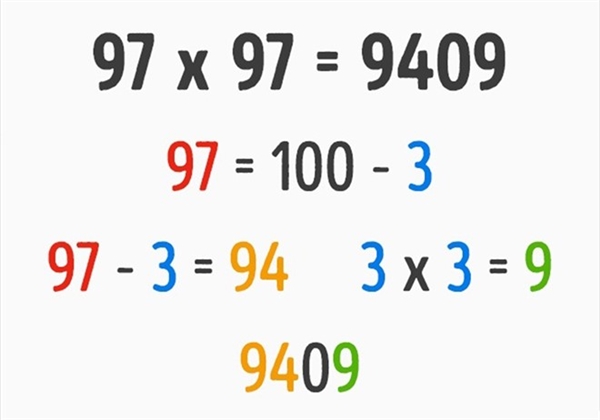 
Với phép nhân hai thừa số bằng nhau có chữ số hàng chục là 9, bạn có thể dễ dàng tìm ra đáp án với cách tính nhẩm này.