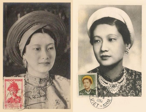 
Nhan sắc của hoàng hậu trên những mẫu tem được sản xuất vào thời của bà