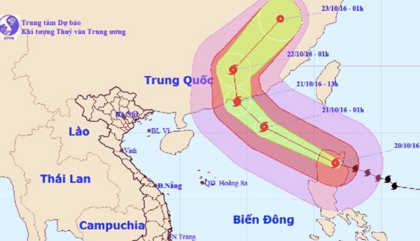 Bão Haima mạnh tương đương siêu bão Haiyan năm 2013. (Ảnh: KTTV)