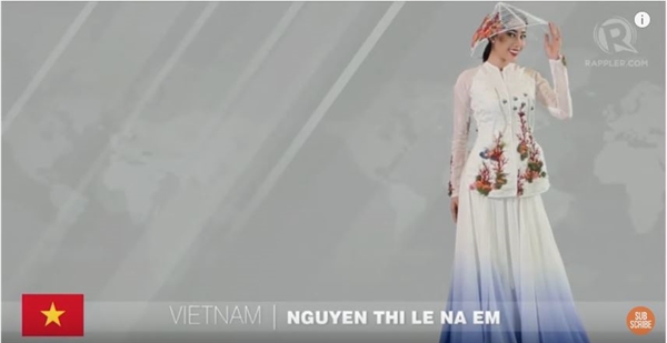 
Hình ảnh Nam Em trong clip giới thiệu của Hoa hậu Trái đất 2016.