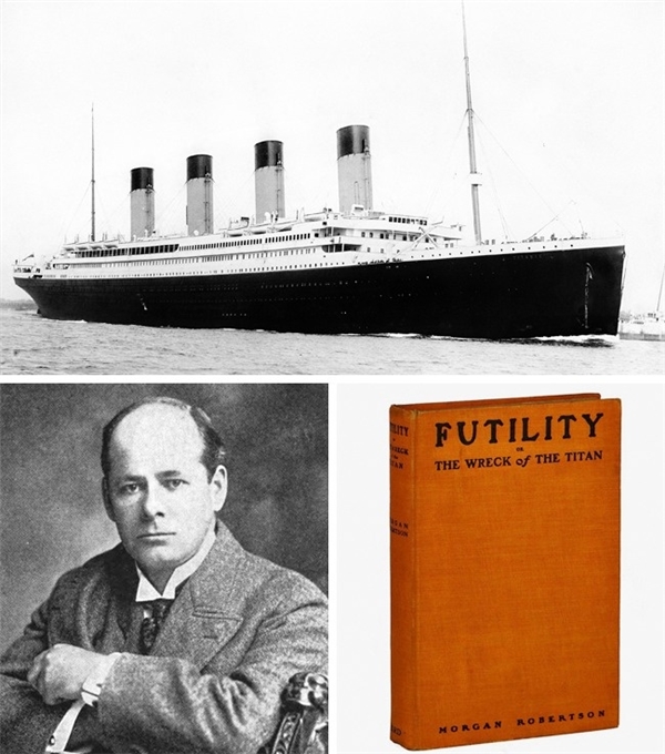 
Vào năm 1898, mười bốn năm trước khi thế giới chứng kiến tai nạn đắm tàu Titanic, nhà văn Morgan Robertson – tác giả cuốn tiểu thuyết viễn tưởng Futility (tạm dịch: Sự phù phiếm) đã cho ra đời quyển sách The Titan với nội dung hệt như một lời cảnh báo cho Titanic. The Titan kể về một con tàu được ca ngợi như thể rủi ro đắm tàu là bất khả, với những công nghệ kỹ thuật tiên tiến, song do chủ quan nên đã trang bị thiếu tàu con cứu hộ. Cuối cùng, tàu Titan đã chìm xuống đáy Bắc Đại Tây Dương và bỏ lại hàng loạt hành khách trên biển cả. Sự trùng hợp không chỉ nằm ở nội dung câu chuyện, mà còn ngay cả ở cái tên của con tàu Titan trong tiểu thuyết và tàu Titanic ở thực tại.