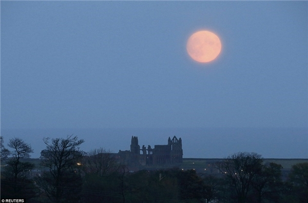 
Mặt trăng mọc ở nước Anh ngày 13/11. Đây chưa phải thời điểm trăng tròn nhất. (Ảnh: Reuters)