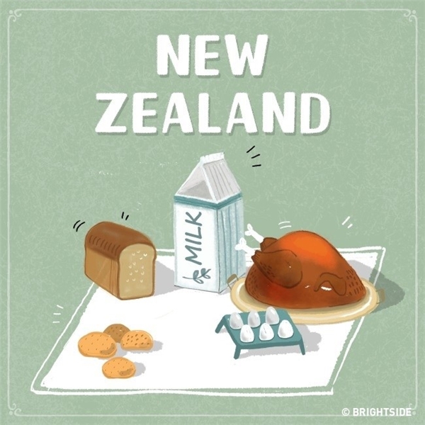 
Bạn có thể mua được một bữa ăn gần như tương đương với Anh khi đến New Zealand, chỉ trừ mỗi món tráng miệng là chuối và táo thôi.