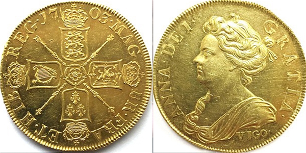 
Một mặt của đồng xu còn đặc biệt được in hình Nữ hoàng Anne Vigo.