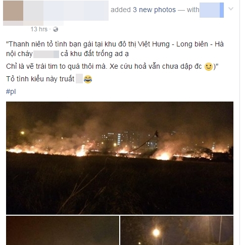 Thực hư chuyện thanh niên tỏ tình gây cháy lớn ở khu đô thị Việt Hưng