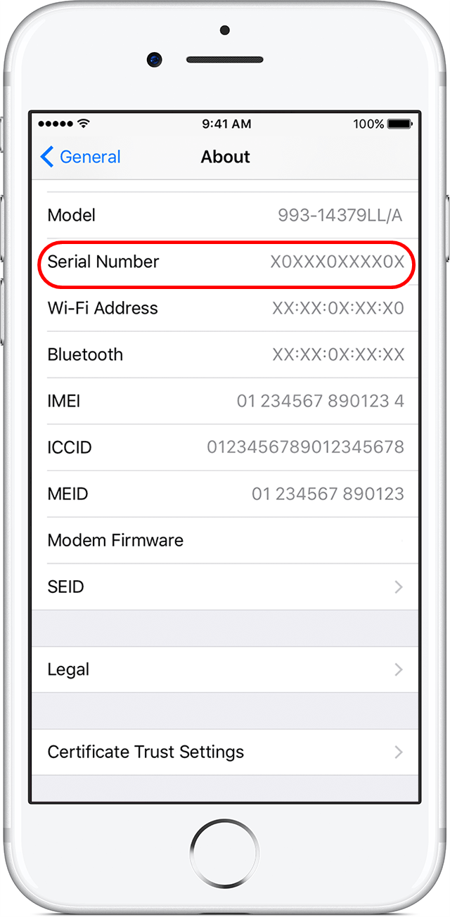 
Số Serial Number của iPhone. (Ảnh: internet)