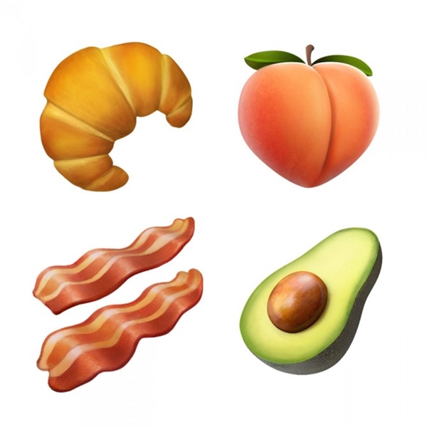 
Emoji bánh mì, trái đào, lát thịt, trái bơ. (Ảnh: Business Insider)