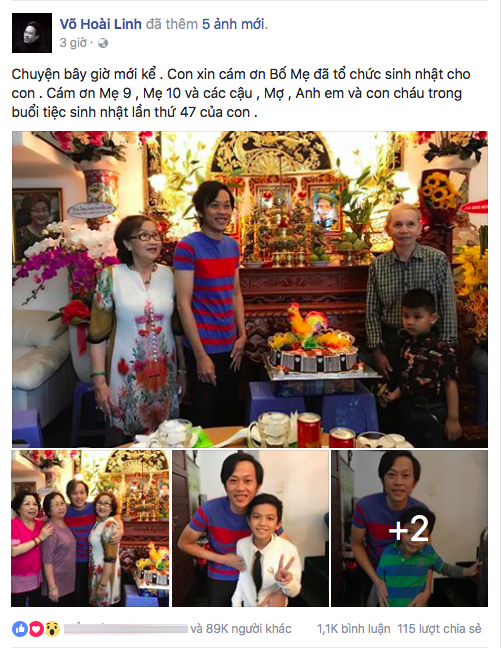 
Hoài Linh gửi lời cảm ơn bố mẹ và những người thân trong gia đình đã có mặt trong buổi sinh nhật của mình. - Tin sao Viet - Tin tuc sao Viet - Scandal sao Viet - Tin tuc cua Sao - Tin cua Sao