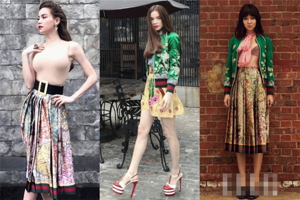 
Trang phục của diễn viên Gong Hyo Jin trên tạp chí thời trang lại được Hồ Ngọc Hà tách thành 2 bộ cánh riêng biệt khi tham gia The Face Vietnam 2016. Có thể thấy với bất kì trang phục nào khi “đụng hàng”, giọng ca Tìm lại giấc mơ cũng dễ dàng “cân” được.
